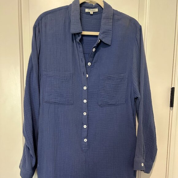 Z Supply Blue Linen Summer Romper - NWOT - Picture 1 of 4